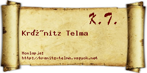 Kránitz Telma névjegykártya